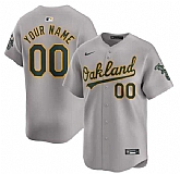Men's Oakland Athletics Active Player Custom Gray Away Limited Stitched Jersey,baseball caps,new era cap wholesale,wholesale hats